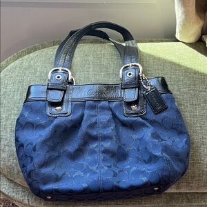Coach Navy and Black Shoulder Bag